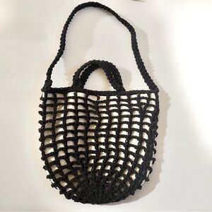 Madewell Black Crocheted shoulder tote bag